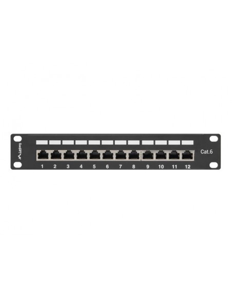 PATCH PANEL LANBERG 12 PUERTOS 1U 10" CAT.6 BLINDADO NEGRO