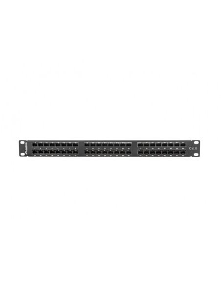 PATCH PANEL LANBERG 48 PUERTOS 1U 19? CAT.6 NEGRO