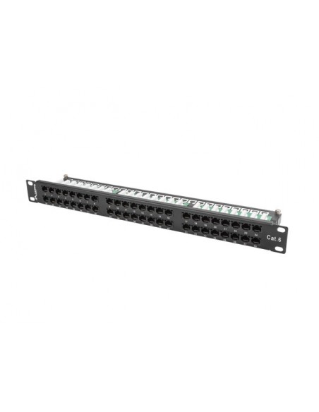 PATCH PANEL LANBERG 48 PUERTOS 1U 19? CAT.6 NEGRO