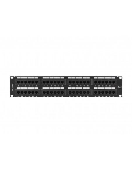 PATCH PANEL LANBERG 48 PUERTOS 2U 19? CAT.6 NEGRO