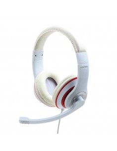 GEMBIRD AURICULARES ESTEREO, COLOR BLANCO CON ARO ROJO