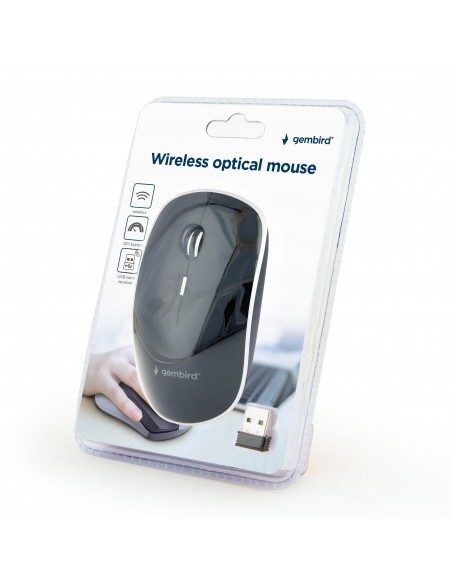 GEMBIRD RATON OPTICO INALAMBRICO SILENCIOSO, NEGRO