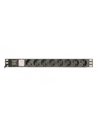 UNI DISTRIBUCIÃ?N ENERGÃA PDU GEMBIRD 8 SCHUKO 1U 10A ENCHU C14 CABLE DE 3 M