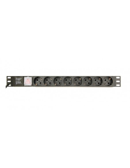 UNI DISTRIBUCIÃ?N ENERGÃA PDU GEMBIRD 8 SCHUKO 1U 10A ENCHU C14 CABLE DE 3 M