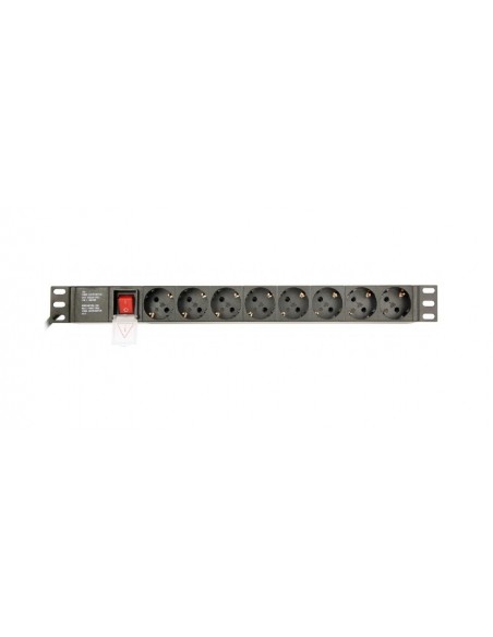 UNI DISTRIBUCIÃ?N ENERGÃA PDU GEMBIRD 8 SCHUKO 1U 10A ENCHU C14 CABLE DE 3 M