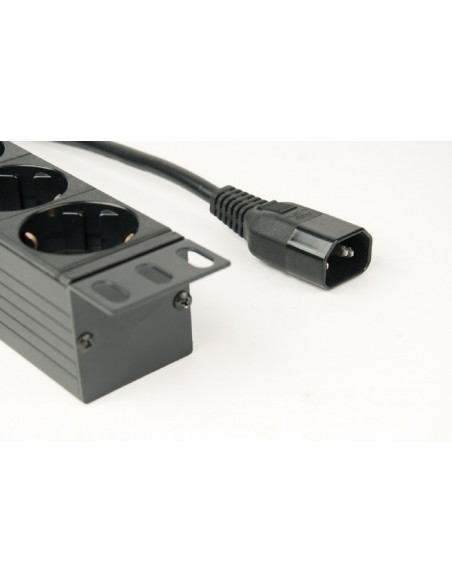 UNI DISTRIBUCIÃ?N ENERGÃA PDU GEMBIRD 8 SCHUKO 1U 10A ENCHU C14 CABLE DE 3 M