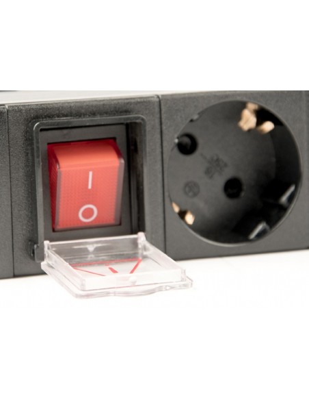 UNI DISTRIBUCIÃ?N ENERGÃA PDU GEMBIRD 8 SCHUKO 1U 10A ENCHU C14 CABLE DE 3 M