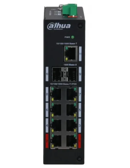 DAHUA - DH-PFS3211-8GT-V2 - SWITCH POE 8 PUERTOS GIGABIT + 1 UPLINK GIGABIT + 2SFP
