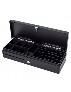 CAJON PORTAMONEDAS POSIFLEX VERTICAL NEGRO 460X170X105 5 BILL/8 MON