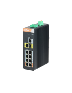 DAHUA - DH-PFS4210-8GT-DP-V2 - SWITCH INDUSTRIAL 8 PUERTOS GIGABIT POE + 2 UPLINK GIGABIT SFP MANEJABLE LAYER2