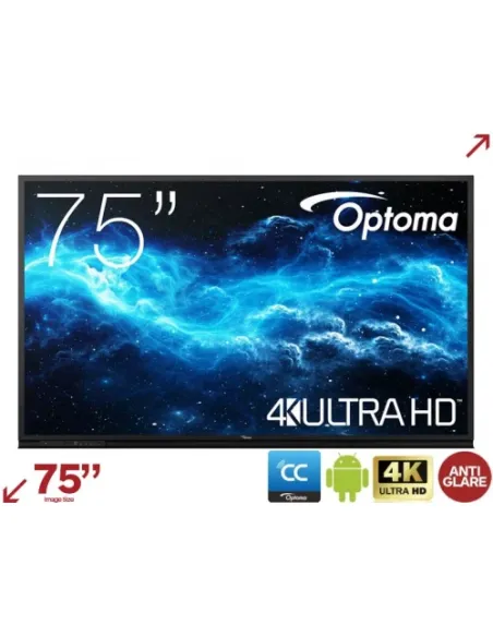 OPTOMA AV MONITOR INTERACTIVO 3752RK (H1F0H04BW101) 75"/4K/3840 X 2160/400 LM/ANDROID 11/4GB/32GB