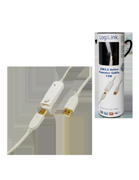 CABLE EXTENSOR USB 12M AMACHO-AHEMBRA AMPLIFICADO LOGILINK