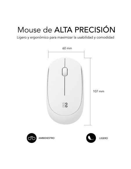 Subblim Harmony Pack Mousepad XL Inalámbrico Violeta