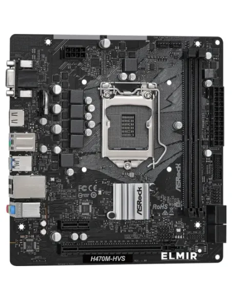 PLACA ASROCK H470M-HVS R2.0,INTEL,1200,H470,2DDR4,64GB,VGA+HDMI,GBLAN,4SATA3,4USB3.2,MATX