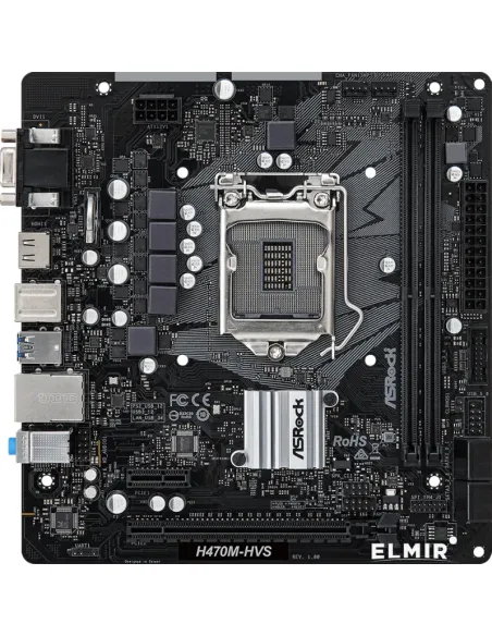 PLACA ASROCK H470M-HVS R2.0,INTEL,1200,H470,2DDR4,64GB,VGA+HDMI,GBLAN,4SATA3,4USB3.2,MATX