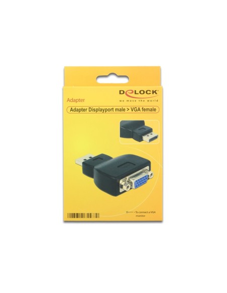 DeLOCK 65567 adaptador de cable DisplayPort VGA Negro