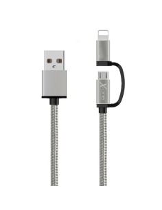 X-ONE CDL1000S cable USB 1 m 2.0 USB A Micro-USB A Plata