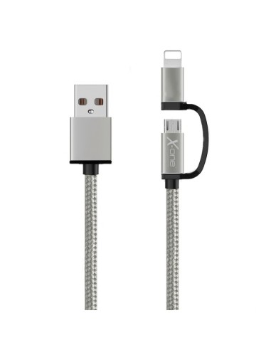 X-ONE CDL1000S cable USB 1 m 2.0 USB A Micro-USB A Plata