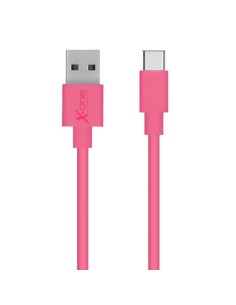 X-ONE CPC1000F cable USB 1 m 2.0 USB A USB C Fucsia