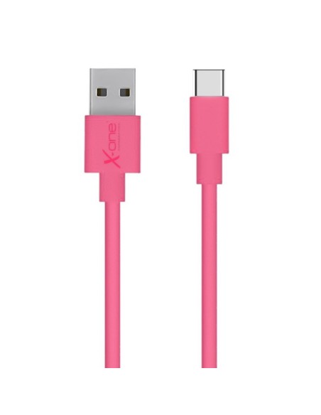 X-ONE CPC1000F cable USB 1 m 2.0 USB A USB C Fucsia