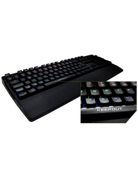 KeepOut F115 Mecánico Inglés Negro RGB