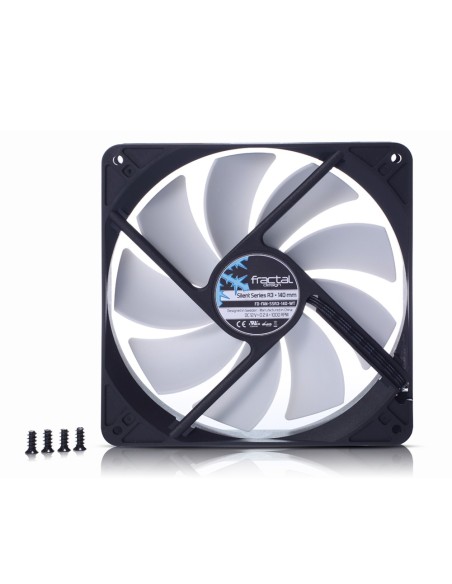 Fractal Design Silent Series R3 140mm Carcasa del ordenador Ventilador 14 cm Negro, Blanco