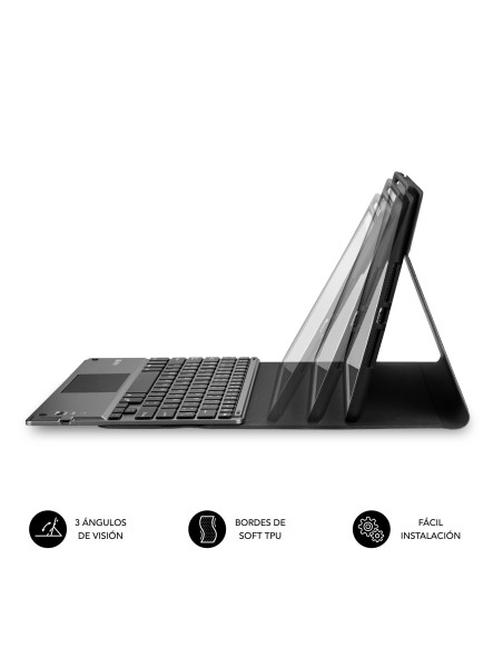 SUBBLIM Funda con Teclado Retroiluminado KEYTAB Pro BT Touchpad Ipad 10,9" 10a Gen Black