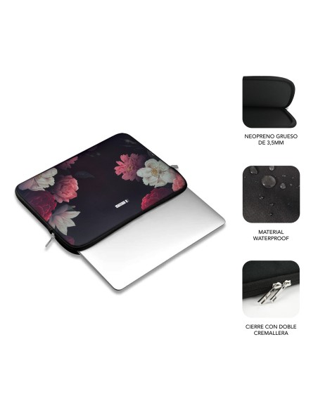 SUBBLIM Funda Ordenador Neopreno Trendy Sleeve Neo Flowers 15,6"