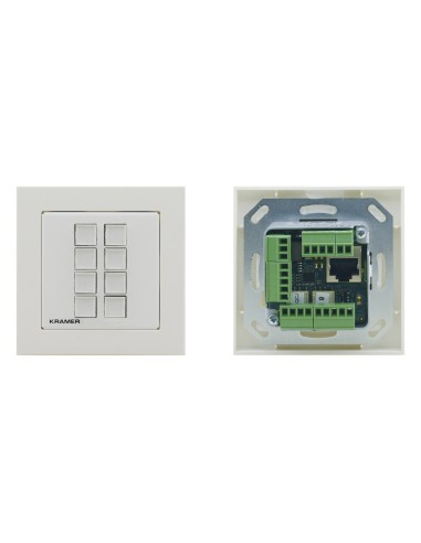 KRAMER CONTROL 8–BUTTON ETHERNET AND KNET™ 1-GANG CONTROL KEYPAD, POE - RC-308 EU-80 86(W) (30-804701590)