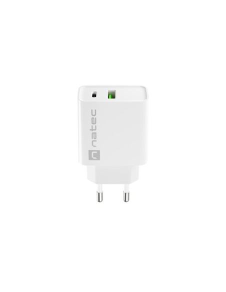 CARGADOR NATEC RIBERA 20W 1XUSB-A + 1XUSB-C PD3.0 QC3.0 BLANCO