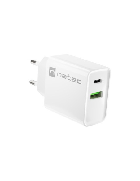 CARGADOR NATEC RIBERA 20W 1XUSB-A + 1XUSB-C PD3.0 QC3.0 BLANCO