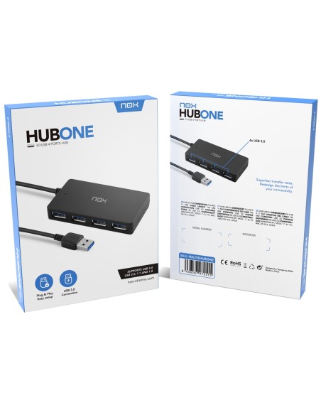 NOX Lite Hub One USB 3.2 Gen 1 (3.1 Gen 1) Type-A 10 Mbit s
