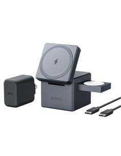 CARGADOR ANKER 3 EN 1 CON MAGSAFE CUBO GRIS