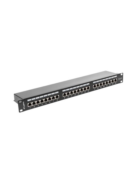 PATCH PANEL LANBERG 24 PUERTOS 1U 19" CAT.6 SFTP NEGRO