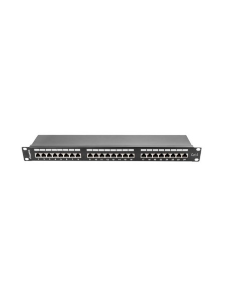 PATCH PANEL LANBERG 24 PUERTOS 1U 19" CAT.6 SFTP NEGRO