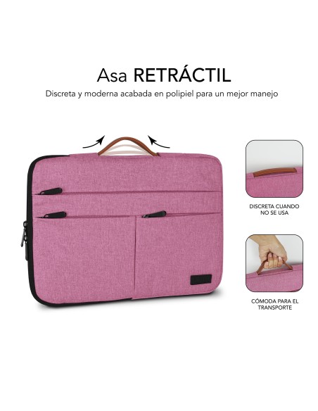 SUBBLIM Funda Air Padding 360 Sleeve 13,3-14" Pink