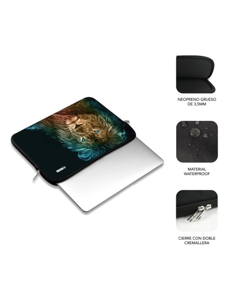 SUBBLIM Funda Ordenador Neopreno Trendy Sleeve Neo Lion 15,6"
