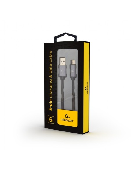 CABLE TRENZADO DE ALGODON GEMBIRD 8 PINES CON CONECTORES METALICOS, 1,8 M