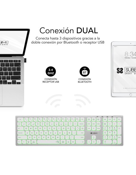 SUBBLIM Teclado Bluetooth 2.4G Master iluminado Ext P B