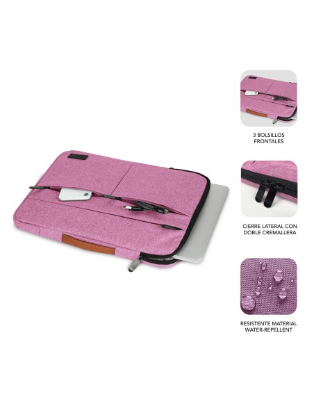 SUBBLIM Funda Air Padding 360 Sleeve 15,6" Pink