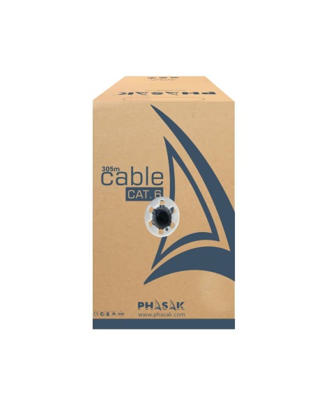 CABLE RED UTP CAT6 RJ45 PHASAK 305M GRIS