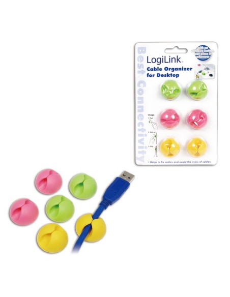 ORGANIZADOR DE CABLES LOGILINK KAB0010 5.PCS ADHESIVO KAB00