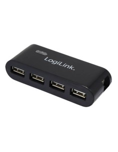 HUB 4 PUERTOS USB 2.0 LOGILINK+FUENTE ALIM NEG NEGRO UA0085