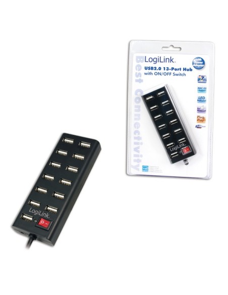 HUB 13 PUERTOS USB2.0 LOGILINK +F.ALIM UA0126 CON FUENTE AL