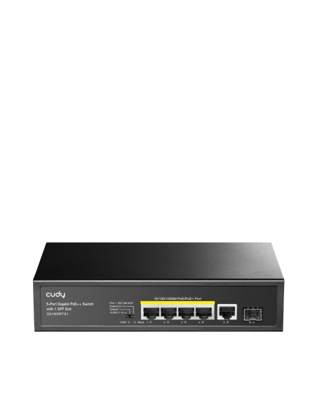 SWITCH CUDY 5-PORT GIGABIT POE+ SWITCH WITH 1 SFP PORT 120W
