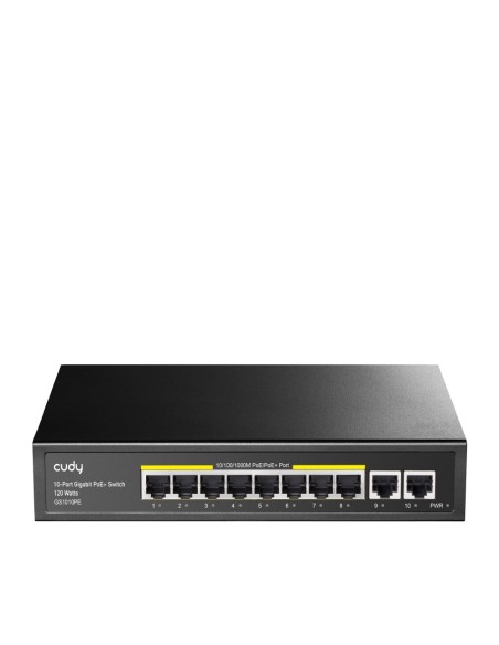 SWITCH CUDY 8-PORT GB POE+SWITCH 2 GB UPLINK PORTS 120W