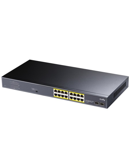 SWITCH CUDY 16-PORT GIGABIT POE+SWITCH WITH 2 GIGABIT SFP PORTS 200W