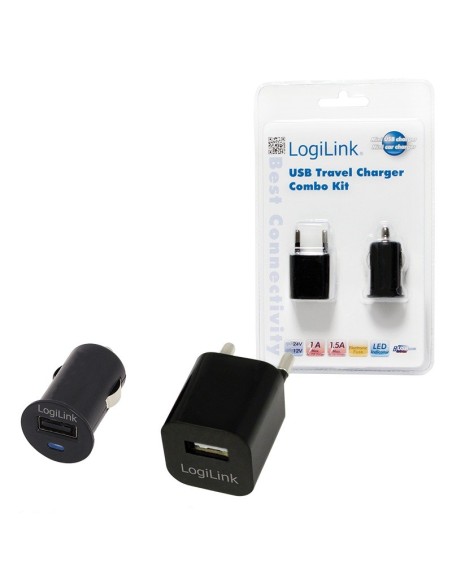 CARGADOR USB CASA COCHE LOGILINK PA0076 5V 1A PA0076
