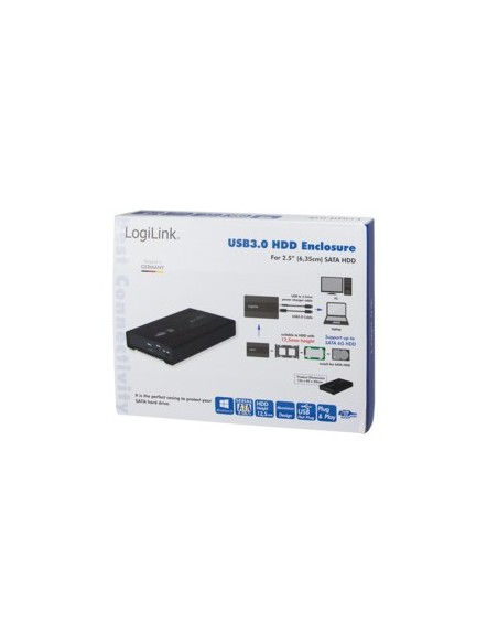 CAJA EXTERNA 2,5  USB3.0 SATA LOGILINK UA0115 ALUMINIO NEGR