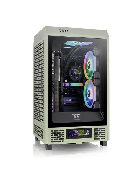 CAJA THERMALTAKE THE TOWER 200 MINI-ITX 2XUSB 3.0 SIN FUENTE VERDE MATCHA